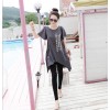 TE5568DFYL Fashion irregular hem loose large size letters print maternity t-shirt