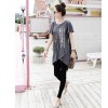 TE5568DFYL Fashion irregular hem loose large size letters print maternity t-shirt