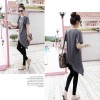 TE5568DFYL Fashion irregular hem loose large size letters print maternity t-shirt