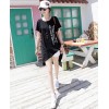 TE5568DFYL Fashion irregular hem loose large size letters print maternity t-shirt