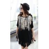 TE6034AYY Loose large size print tassel hem maternity dress