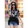 TE6044AYY Loose large size print splicing batwing sleeve maternity t-shirt