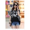 TE6044AYY Loose large size print splicing batwing sleeve maternity t-shirt