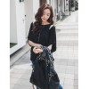 TE6423YZS Loose large size batwing sleeve backless sexy irregular t-shirt