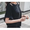 TE6423YZS Loose large size batwing sleeve backless sexy irregular t-shirt