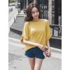 TE6423YZS Loose large size batwing sleeve backless sexy irregular t-shirt