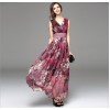 TE8020HES New style bohemia fashion chiffon v neck sleeveless dress