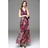 TE8020HES New style bohemia fashion chiffon v neck sleeveless dress