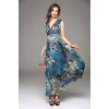 TE8020HES New style bohemia fashion chiffon v neck sleeveless dress