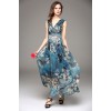 TE8020HES New style bohemia fashion chiffon v neck sleeveless dress