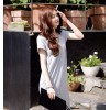 TE8257HJYS Korean style v neck batwing sleeve personality side slit long dress