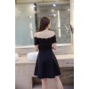 TE9298WMSS Weave boat neck off shoulder pure color A-line formal dress