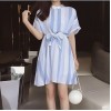 TE9916WJYS Korean fashion fresh loose stripes print dress