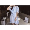 TE9916WJYS Korean fashion fresh loose stripes print dress