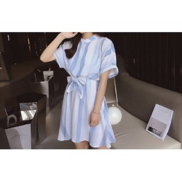 TE9916WJYS Korean fashion fresh loose stripes print dress