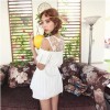 TE9920WJYS Princess lace splicing off shoulder shirt