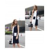 TE1170BNYR Star style geometry pattern splicing chiffon dress