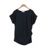 TE1292GJWL Newest fashion comfortable loose batwing sleeve forked tail t-shirt