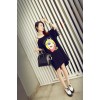 TE5763JZYS Cute cartoon print letters lace sexy off shoulder t-shirt