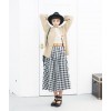 TE6404YZS Black and white checks vintage elegant A-line umbrella skirt