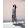 TE6405YZS Korean fashion stripes tube top empire waist jumpsuit