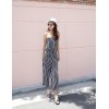 TE6405YZS Korean fashion stripes tube top empire waist jumpsuit