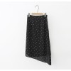 TE6411YZS Korean fashion white dot irregular chiffon skirt