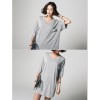 TE6412YZS Korean style simple loose batwing sleeve V neck t-shirt