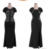 TE6813YWQS Europe fashion split lace back maxi formal dress