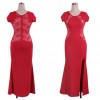 TE6813YWQS Europe fashion split lace back maxi formal dress