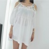 TE1613TGFS Korean fashion lace off shoulder casual loose large size blouse