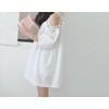 TE1613TGFS Korean fashion lace off shoulder casual loose large size blouse