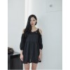 TE1613TGFS Korean fashion lace off shoulder casual loose large size blouse