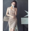 TE7815XYF Summer debutant style club slim buttons strap tight hip dress