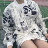 TE9187AXMZC Harajuku style irregular comics print baseball coat