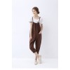 TE1054LYF Simple cotton ramie casual ninth overalls