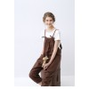 TE1054LYF Simple cotton ramie casual ninth overalls