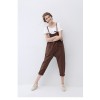 TE1054LYF Simple cotton ramie casual ninth overalls