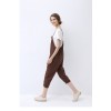 TE1054LYF Simple cotton ramie casual ninth overalls