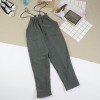 TE1054LYF Simple cotton ramie casual ninth overalls