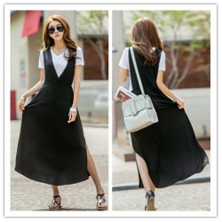 TE1453GJWL Newest Korean fashion V neck casual joker vest dress