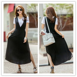 TE1453GJWL Newest Korean fashion V neck casual joker vest dress