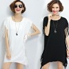 TE1616XEKJ Plus size tassel loose batwing sleeve tops