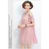 TE1618XEKJ Plus size off shoulder crumple chiffon dress