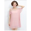 TE1618XEKJ Plus size off shoulder crumple chiffon dress