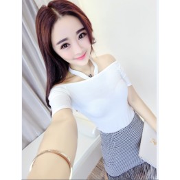 TE6552YZL Fashion multi-way wear modal tops with houndstooth tassel skirt