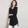 TE6578HYW Plus size casual three quarter sleeve joker loose blouse