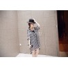 TE6603HPG New style Korean fashion V neck slim stripes two pieces maternity dress