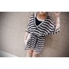 TE6603HPG New style Korean fashion V neck slim stripes two pieces maternity dress