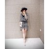 TE6603HPG New style Korean fashion V neck slim stripes two pieces maternity dress